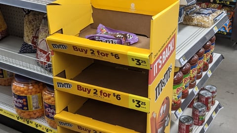 M&M's 'Orange Vanilla Creme' Dollar General Floorstand